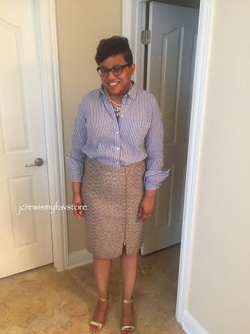 J. Crew Zip-Front Pencil Skirt in Sparkle Tweed - Really Rynetta